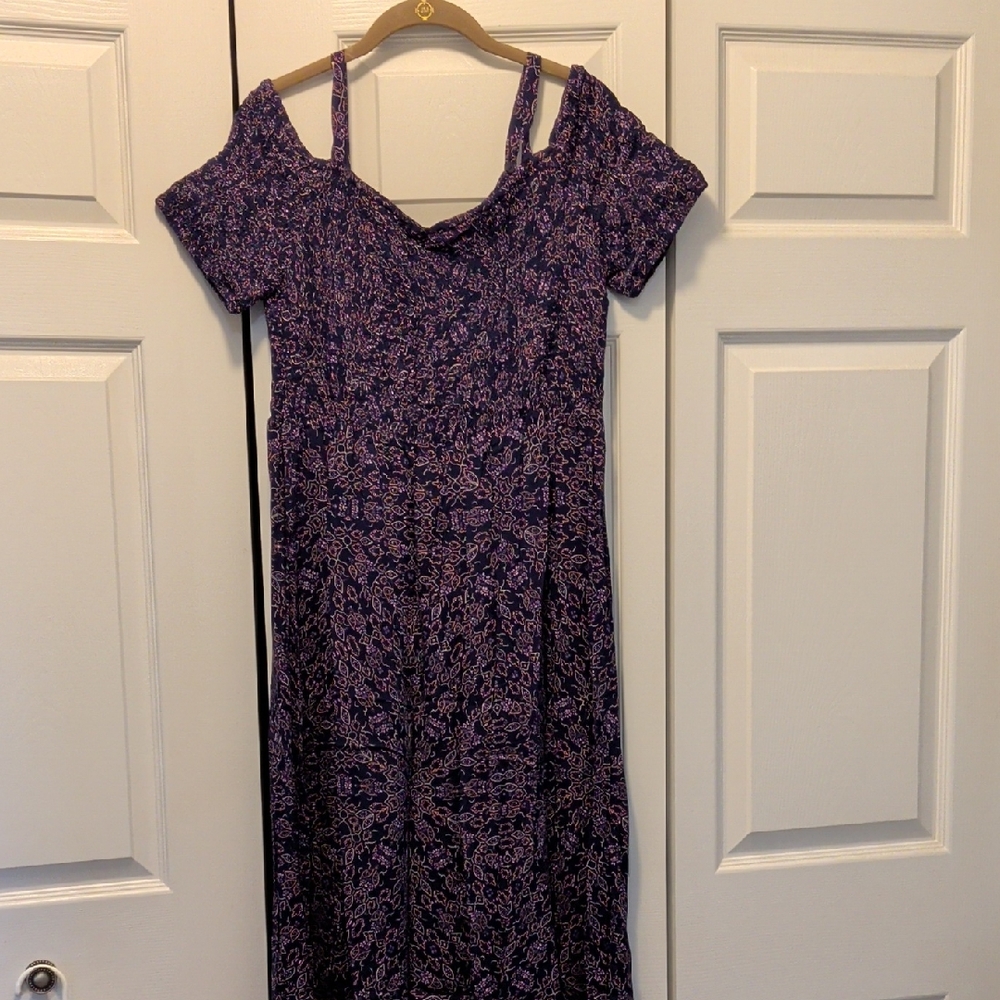 Seraphine Purple Patterned Maternity Dress